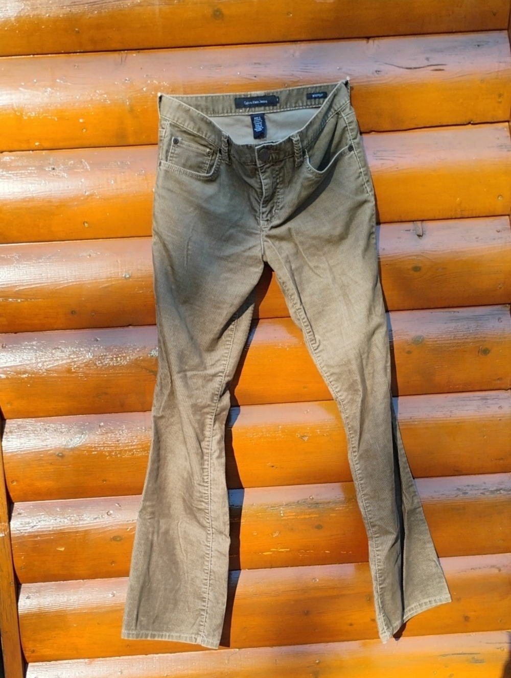 🌲 Calvin Klein BOOTCUT Olive CORDUROY Vintage PANTS EPLVC